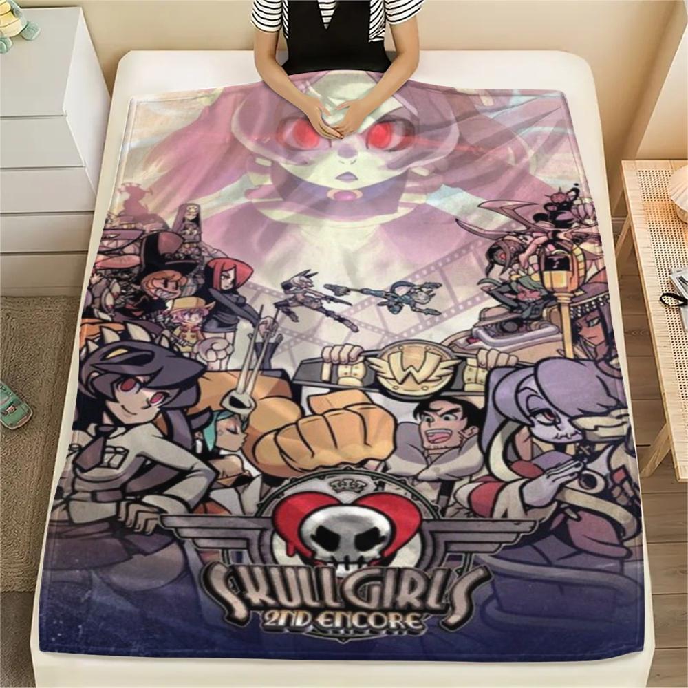 

1PC Skullgirls Print Flannel Blanket, High quality Comfortable for All Seasons, Home Decor, Warmth and Comfort, Perfect for Christmas Gifts165 80cm x 120cm