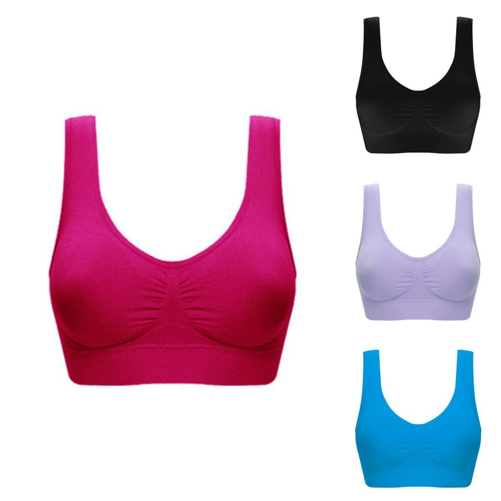Women Pure Color Plus Size Ultra-thin Large Bra Sports Bra Full Cup Tops For Comfort