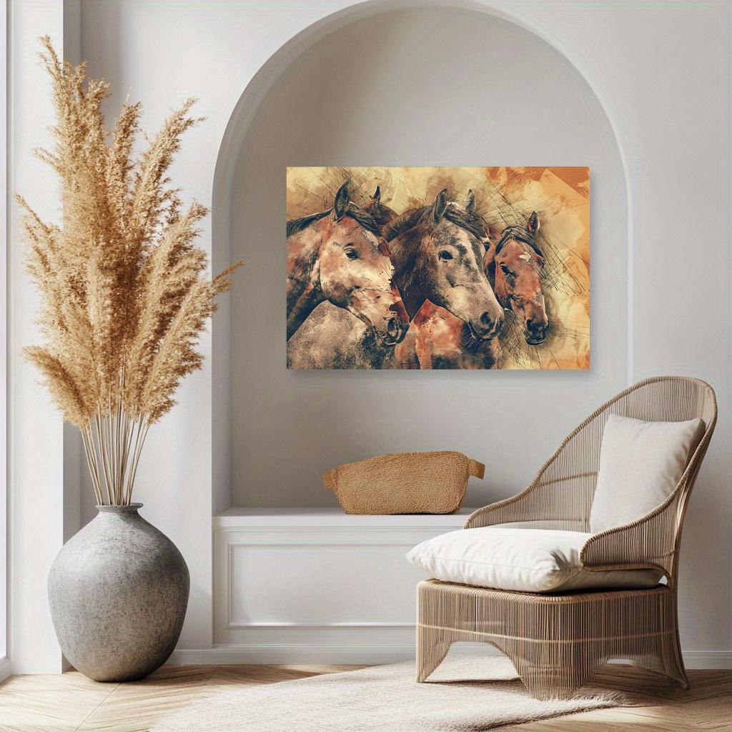 Classic Animal Running Horse Landscape Art Poster Canvas Painting Wall Prints Picture for Living Room Home Decor