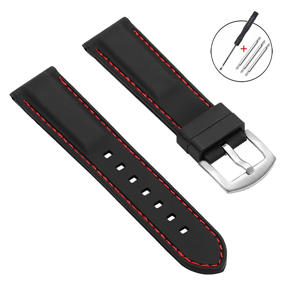 Rubber Watch Band 18mm 20mm 22mm 24mm Wristabnd for Seiko Bracelet Soft Silicone Watch Strap Men Women Sport Waterproof Belt
