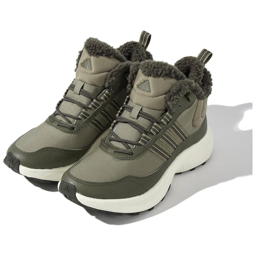 Adidas Roam Wander Mid N Fleece Comfortable Durable Warm Grip High-Top Hiking Shoes Men Hiking Shoes Green Brown JS3428