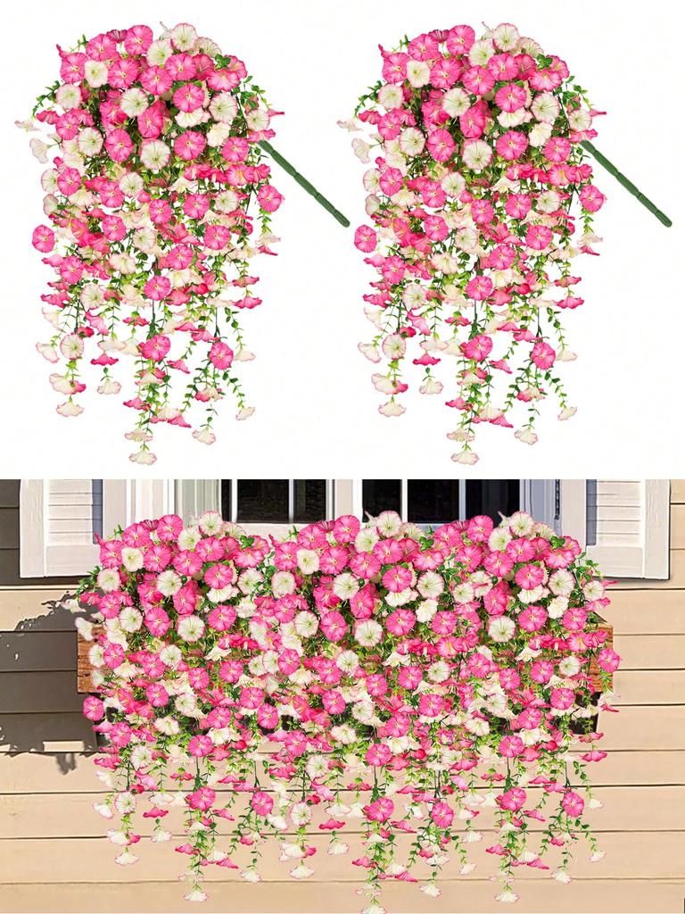 1/2/4pcs Artificial Eucalyptus Silk Flower Vine, UV-Resistant Greenery For Outdoor Hanging, Suitable For Anniversary, Graduation, Wedding