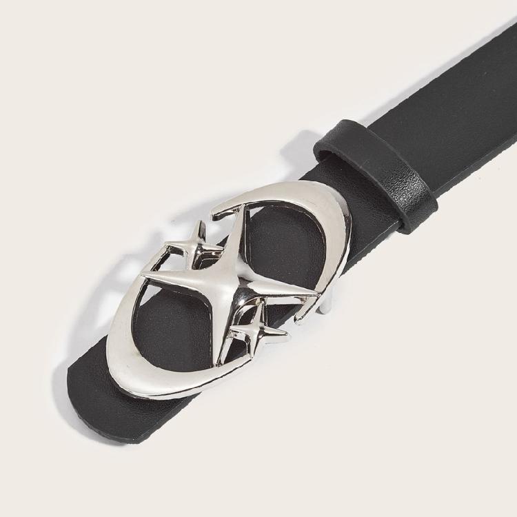 Fashion Moon Star Belt Woman Waist Decors Pants Belt Simple Skinny Belt Jeans Waistband Decorative Belt for Casual Wear