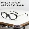 Rough-Edged Oval Anti-Blue Light Presbyopia Glasses Unisex Stylish Ultra-Lightweight Comfortable Reading Eyewear 0 To +4.0