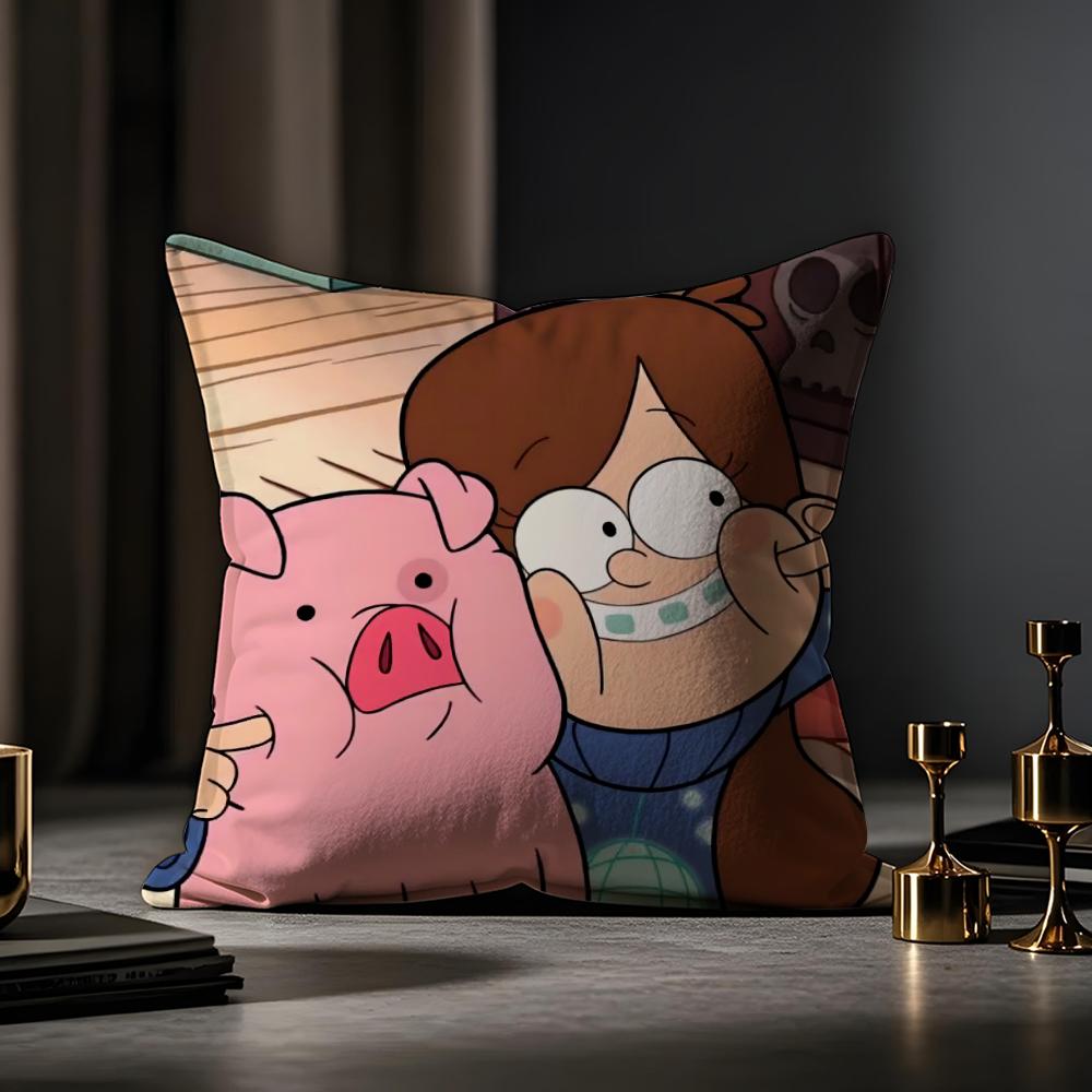 Husa de perna Gravity Falls Husa de perna anti-acarieni Fermoar ascuns Pluș scurt mătăsos Husa de perna pentru canapea