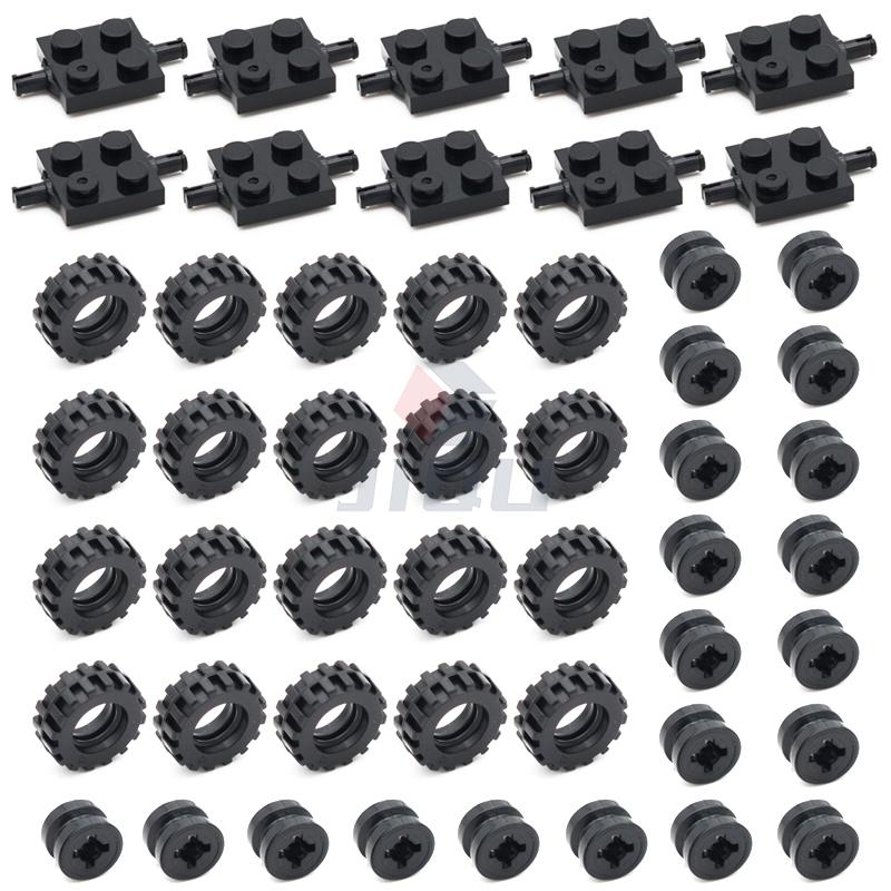 

Hub Tire Double Wheels Holder Plate Building Blocks Kit Compatible Parts 4600 4624 3641 6014 87697 MOC Car Bricks Kid Toys