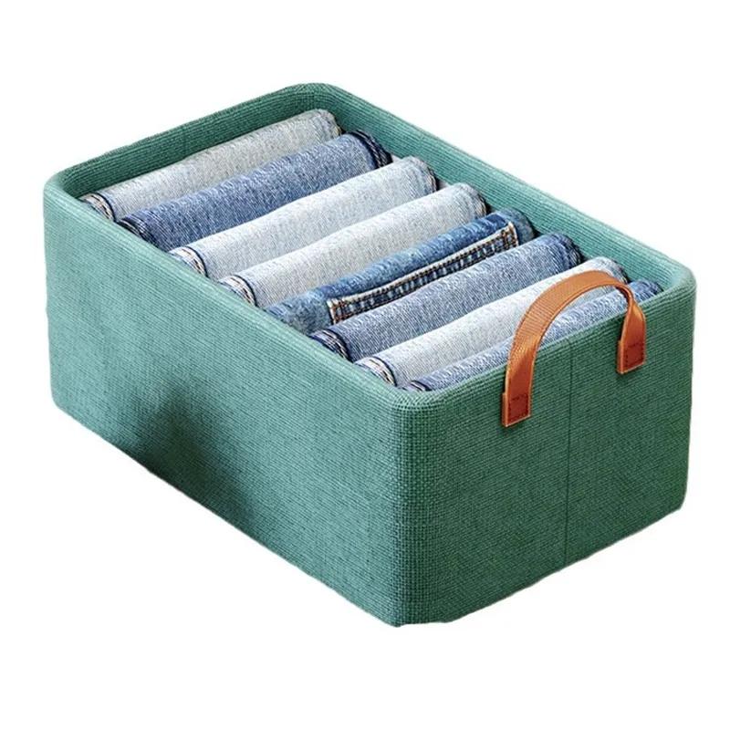 Clothes Storage Box Drawer Style Folding Storage Box Basket Household Wardrobe Layered Artifact Clothes Pants Sorting Boxs And Organizing Ya718