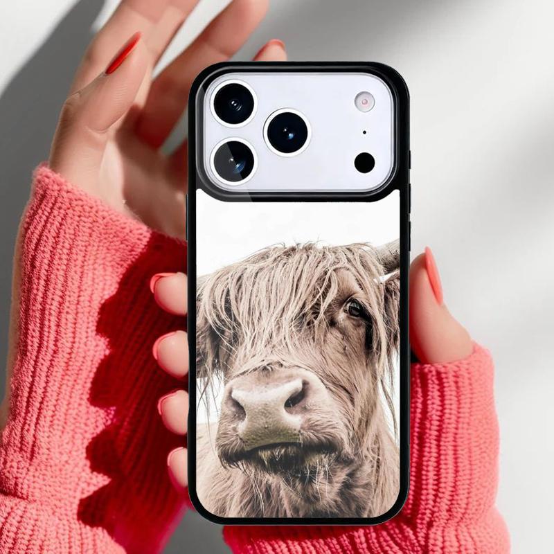 Hochlandrinder Handyhülle für iPhone 17 16 15 14 13 Pro Max Rückabdeckung für 12 11 Pro Hülle