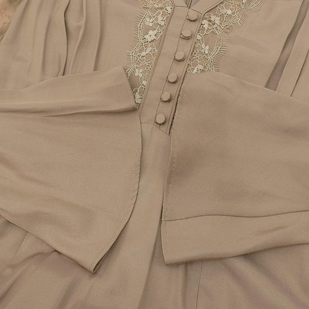 AMERI FLARE SATIN DRESS Women's Beige S Dress S beigeUsed