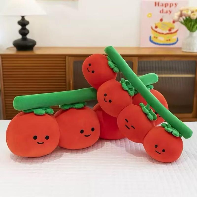 Cartoon Tomato Shaped Plush Pillow With Soft Cotton Filling For Home Decor And Gift