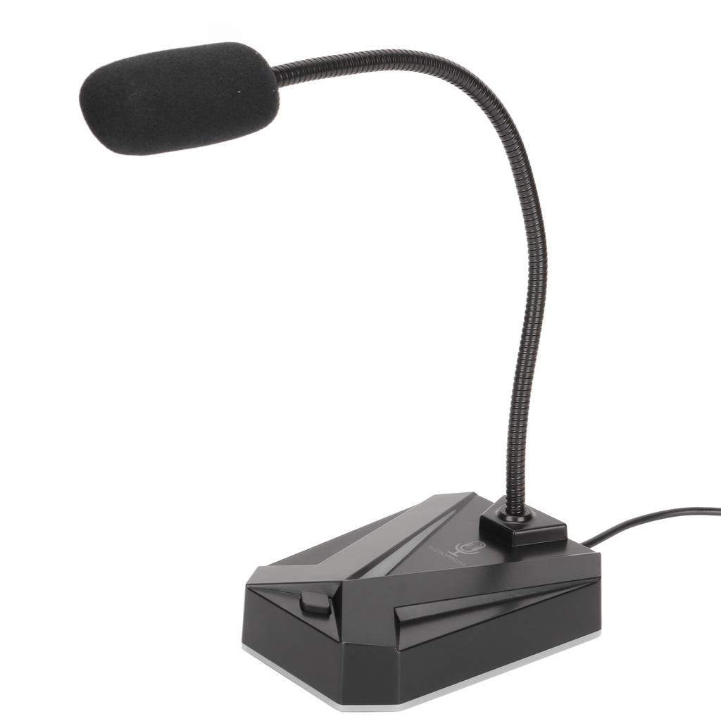 Computer Microphone USB RGB Light Adjustable Gooseneck Noise Reduction 360 Degrees USB Microphone for Gaming Meeting