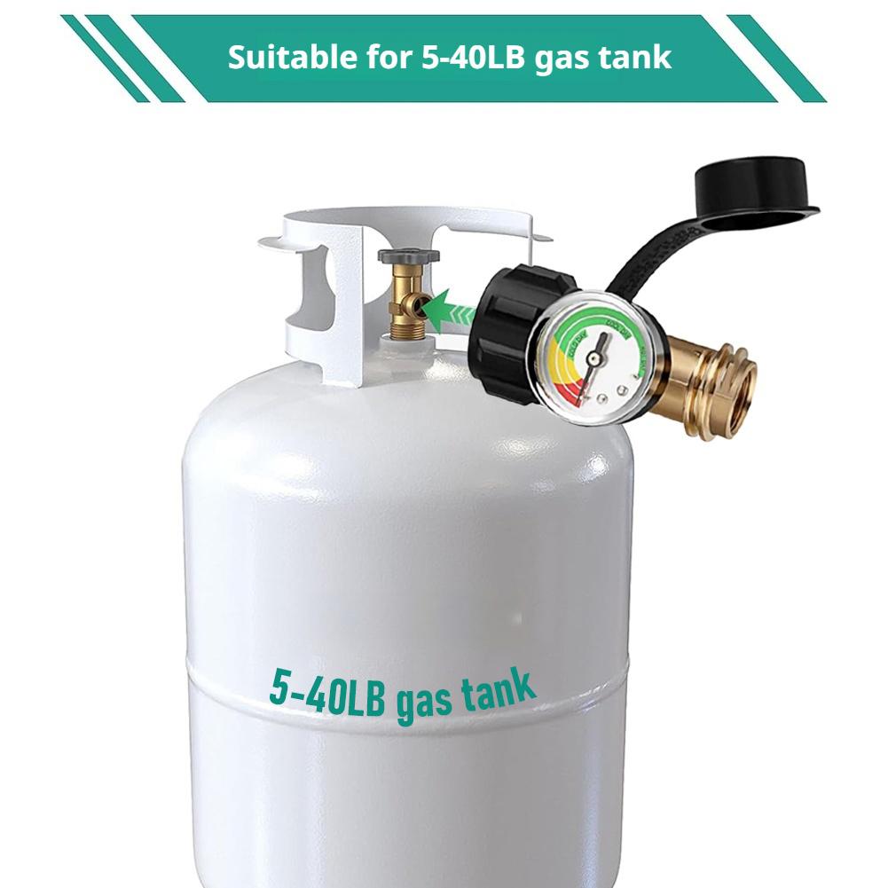 Propane Tank Gauge, Universal Propane Tank Gauge For 5-40 Pound LP Tanks Gas Level Indicator for Grill, Heater, RV Camper, QCC1