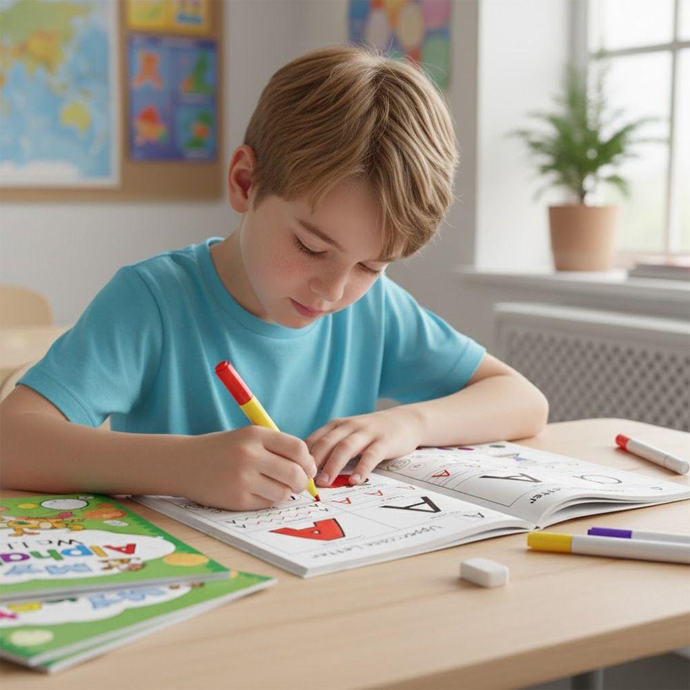 32/48 Pages A-Z Letter Training Book Colored Tracing And Coloring Alphabet Workbook English Letter Practice Book Children