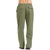 Herrenhose aus Baumwollleinen, einfarbig, Freizeithose, leichte, lockere Strandhose für den Sommer