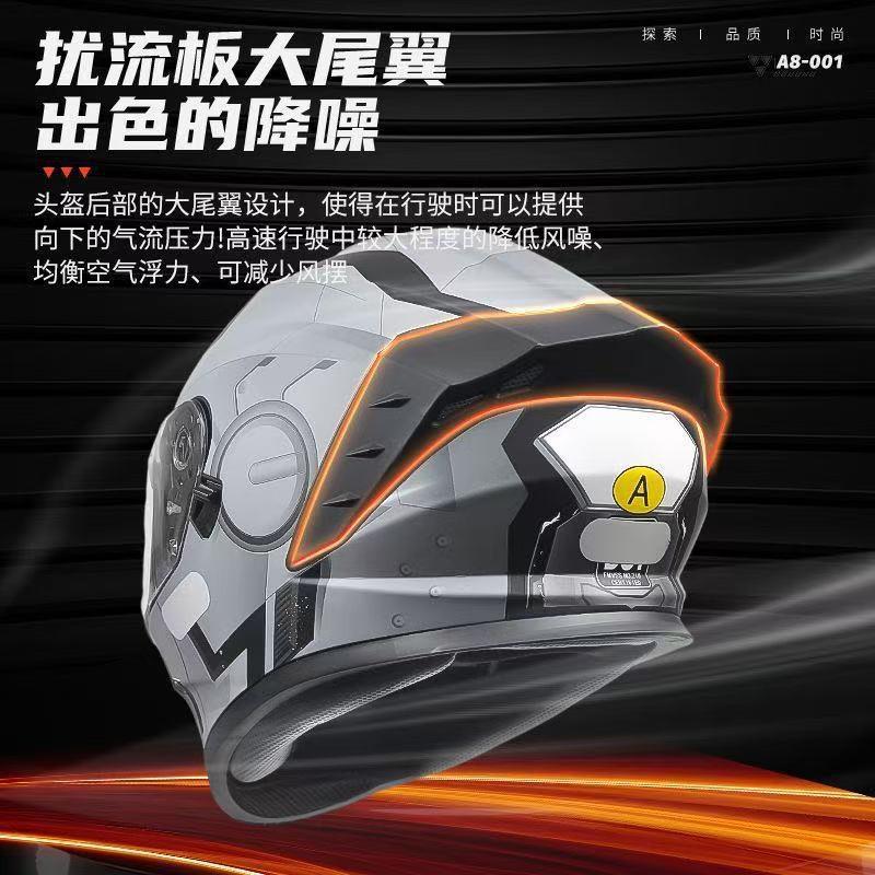 DOT CCC Certified Full Face Motorcycle Helmet Men Women All Season Use With Anti-Fog Visor