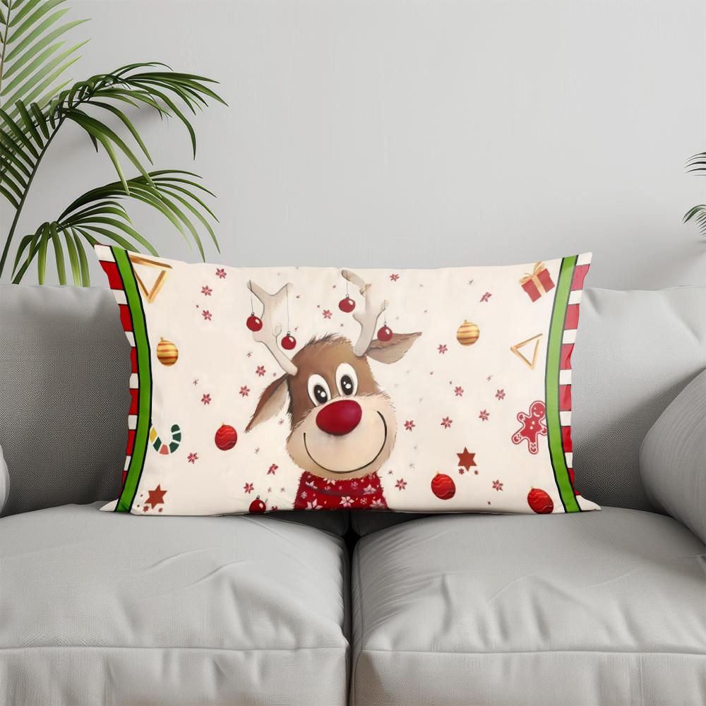 Home Decor Snowflake Pattern Rectangular Pillow Suitable For Sofa Bedroom Car Pillow Cover Cushion Rectangular Back Cushion