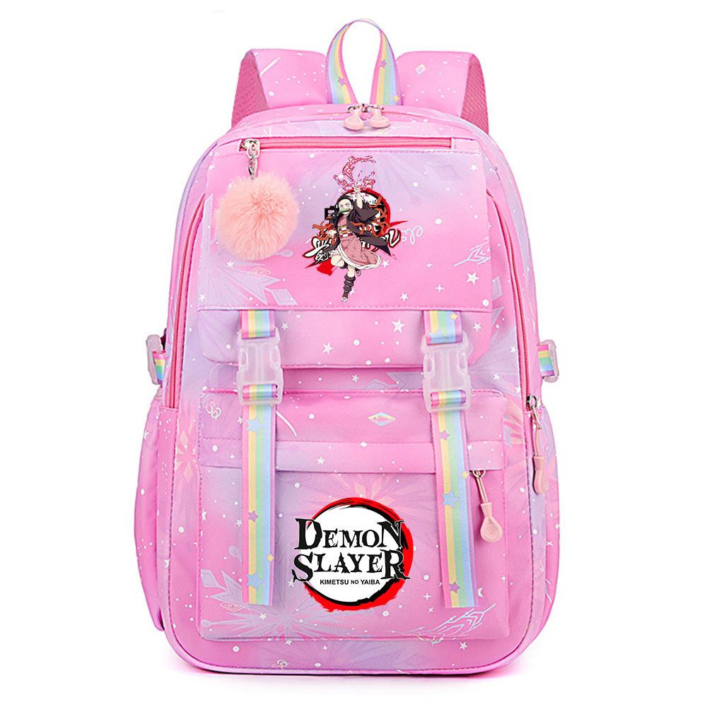 Cartoon Niedlich Dämonentöter Bedruckter Rucksack mit großem Fassungsvermögen für Teenager Schüler Rucksack Schultasche Reisetasche Geschenk