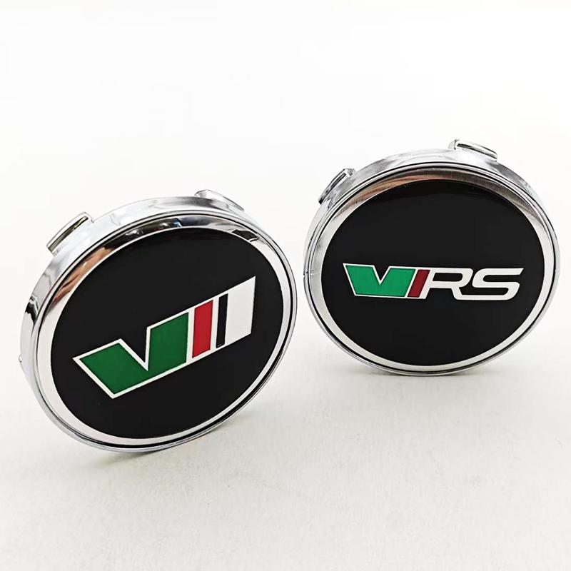 4Pcs 60mm Car Wheel Hub Caps Cover Rim Logo V VRS Badge For Skoda Fabia Octavia Rapid Kodiaq Superb A4 A5 Mk3 Karoq Accessories