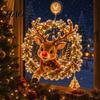 Holiday Home Decor Christmas Suction Cup Window Light, 7.8-Inch Double-Layer Warm LED Winter Decoration Battery Powered Hanging Light for Glass
