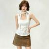 White Pure Desire High-end Streamer Lace Sleeveless Suspender Vest Women's Summer Niche Short Top Tide
