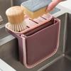Suction Cup Kitchen Sink Strainer Drain Rack Foldable Soap Sponge Holder Vegetable Leftovers Drainer Basket Hanging Trash Can