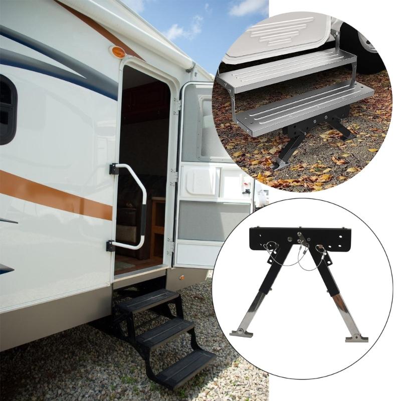 Foldable Step Stabilizer 2.8-11.3in Adjustable Step Stabilizer Support Stabilizer for Campers Trailer Easy Installation