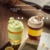 Vanow Portable Glass Coffee Cup with Handle & Straw