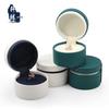 Round PU Leather Jewelry Box for Rings, Necklaces, Bracelets, & Bangles - Dual-Use Gift Packaging