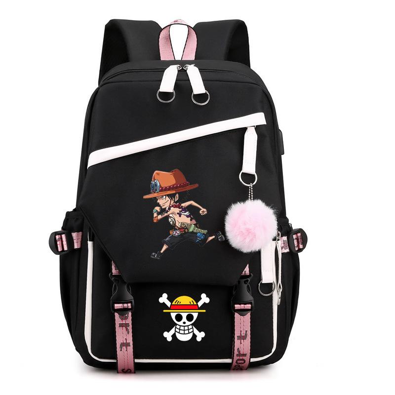 

Japan cartoon comics One Piece Printed Backpack with USB Interface Charging Backpack Laptop Bag 0032 KTB 44*15*29cm