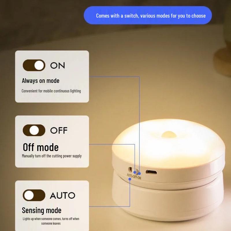 Rechargeable Wireless LED Night Light for Bedroom or Dormitory