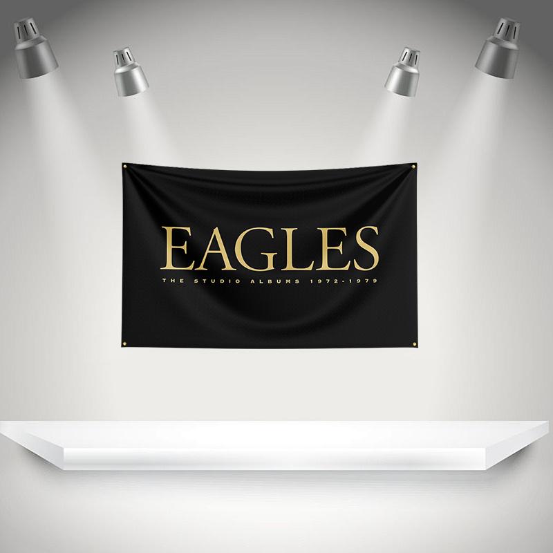 E-eagles Flag Rock Music Band Banner HD Printing Tapestry Exhibition, Music Band Fans, Garage Decor