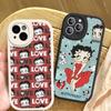 B-Betty-Cute-B-Boop Anime Leather Phone Case For iPhone 16 15 14 13 12 11 Pro Max Plus Shockproof Cover