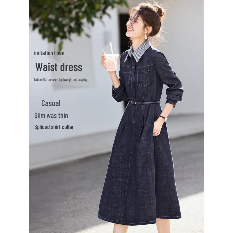 XWI Women s Spliced Denim Shirt Dress M