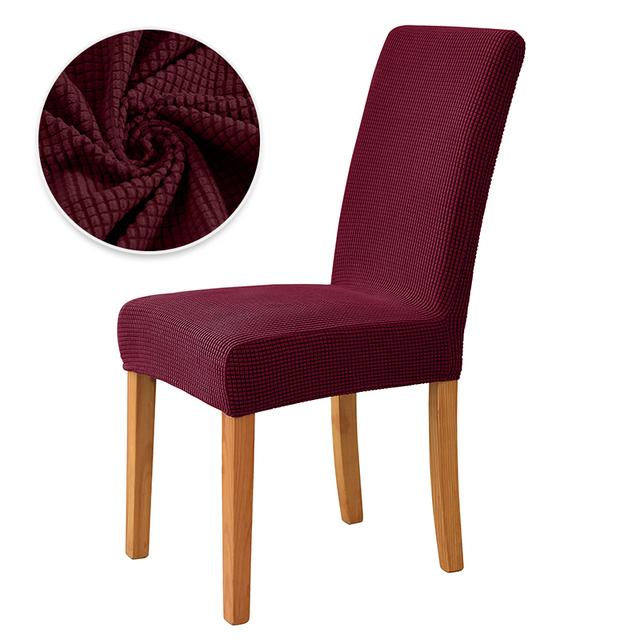 Stuhlhussen aus Fleece für die Küche, kariert, dehnbar, rutschfest, Sitzbezug für Esszimmerstühle, Schutz für Zuhause, Dekoration