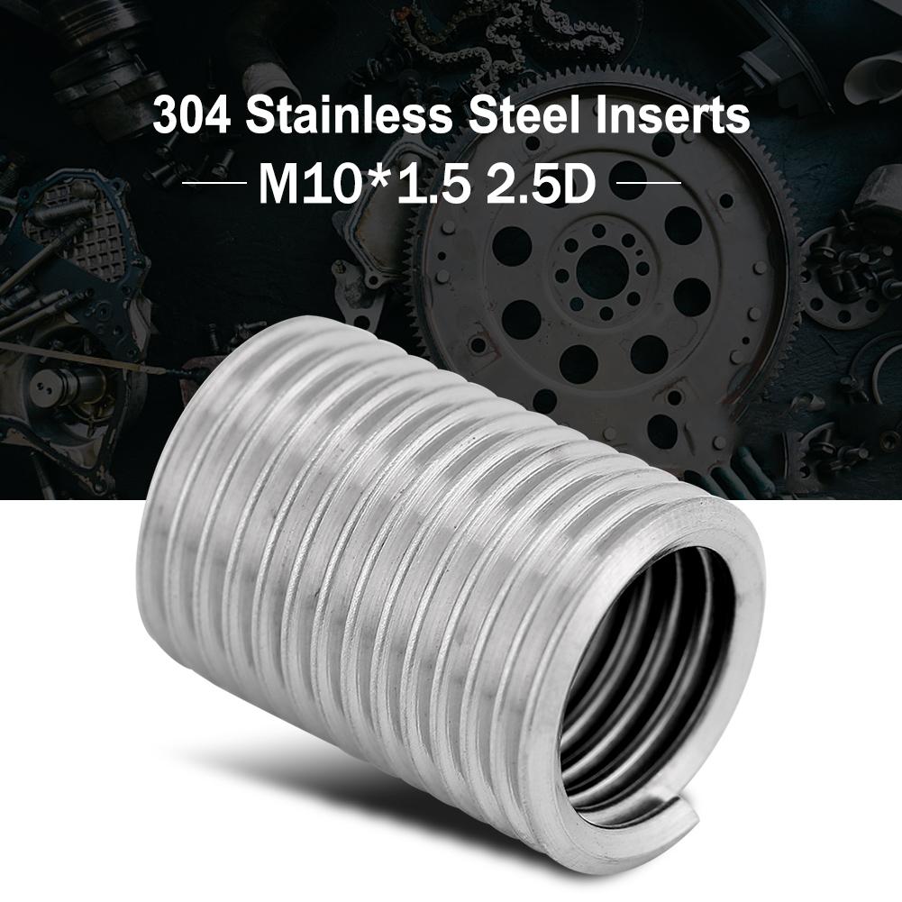 100 Pcs 304 Stainless Steel Wire Screw Sleeve Thread Repair Kit M10*1.5 2.5D