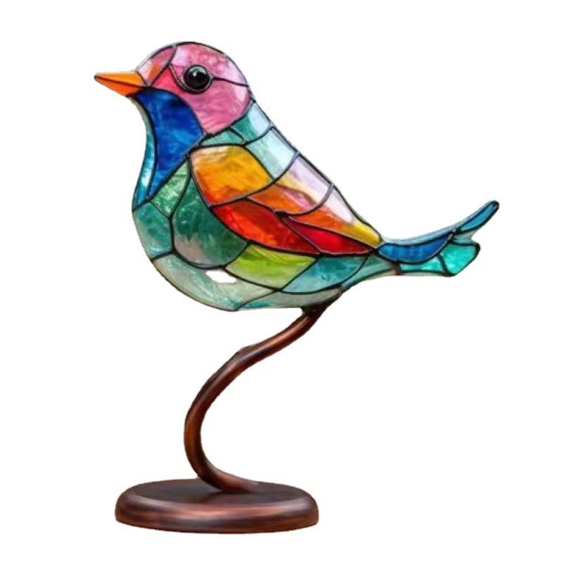 Metal Bird Ornaments Home Decoration Ornaments Hundred Flower Bird Acrylic Home Decoration Living Room and Bedroom Decoration