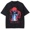 Anime Attack On Titan Eren Jaeger Printed T-shirt Men Casual Loose Tshirts Washed Cotton T Shirt Harajuku Male Vintage Tops