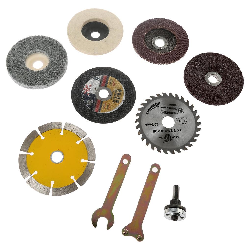 Rotary Blade Disc Metal Cutting Wool Abrasive Router Set Grinder, Wheel, Disc, Tool, Wrench, 10-Piece