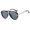 UV Protected Retro High End Designer Style Trendy Edgy Punk Oversized Alloy Metal Aviator Female For Both Male Sun Glasses