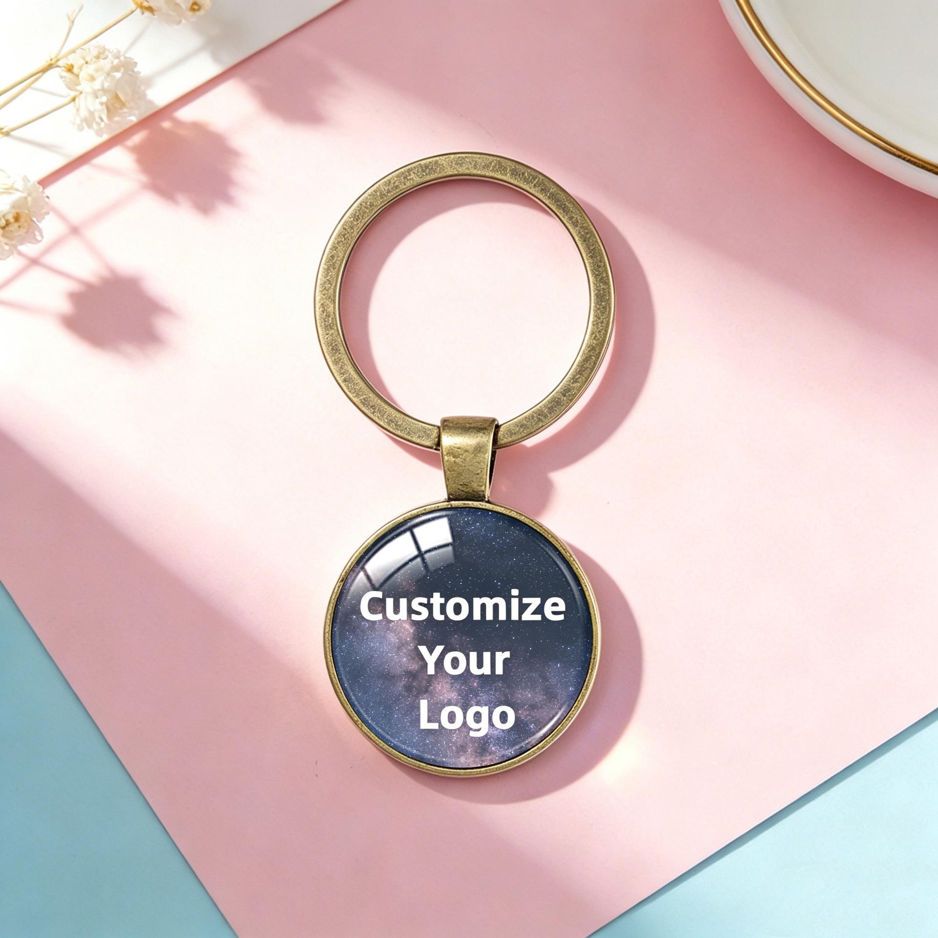 Custom Photo Alloy Keychain: Time Gem Unisex Accessory