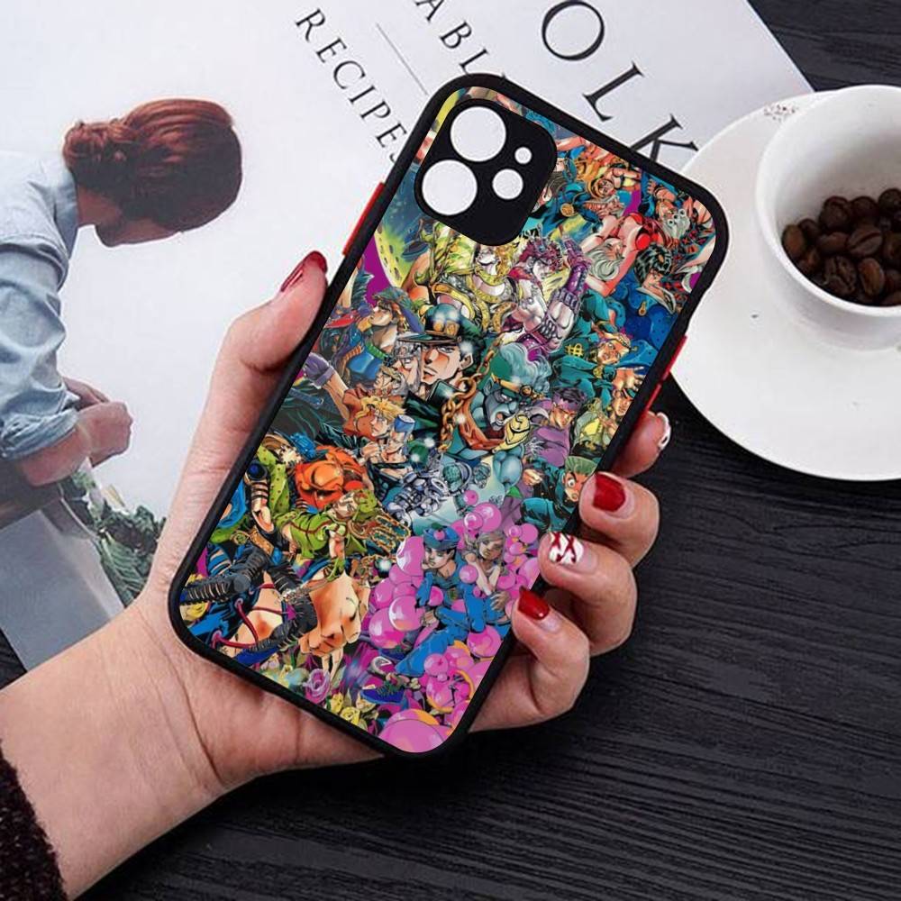 JoJo Bizarre Adventure Phone Case For IPhone 14 11 12 13 Mini Pro Max 8 7 Plus X XR XS MAX Translucent Matte Cover