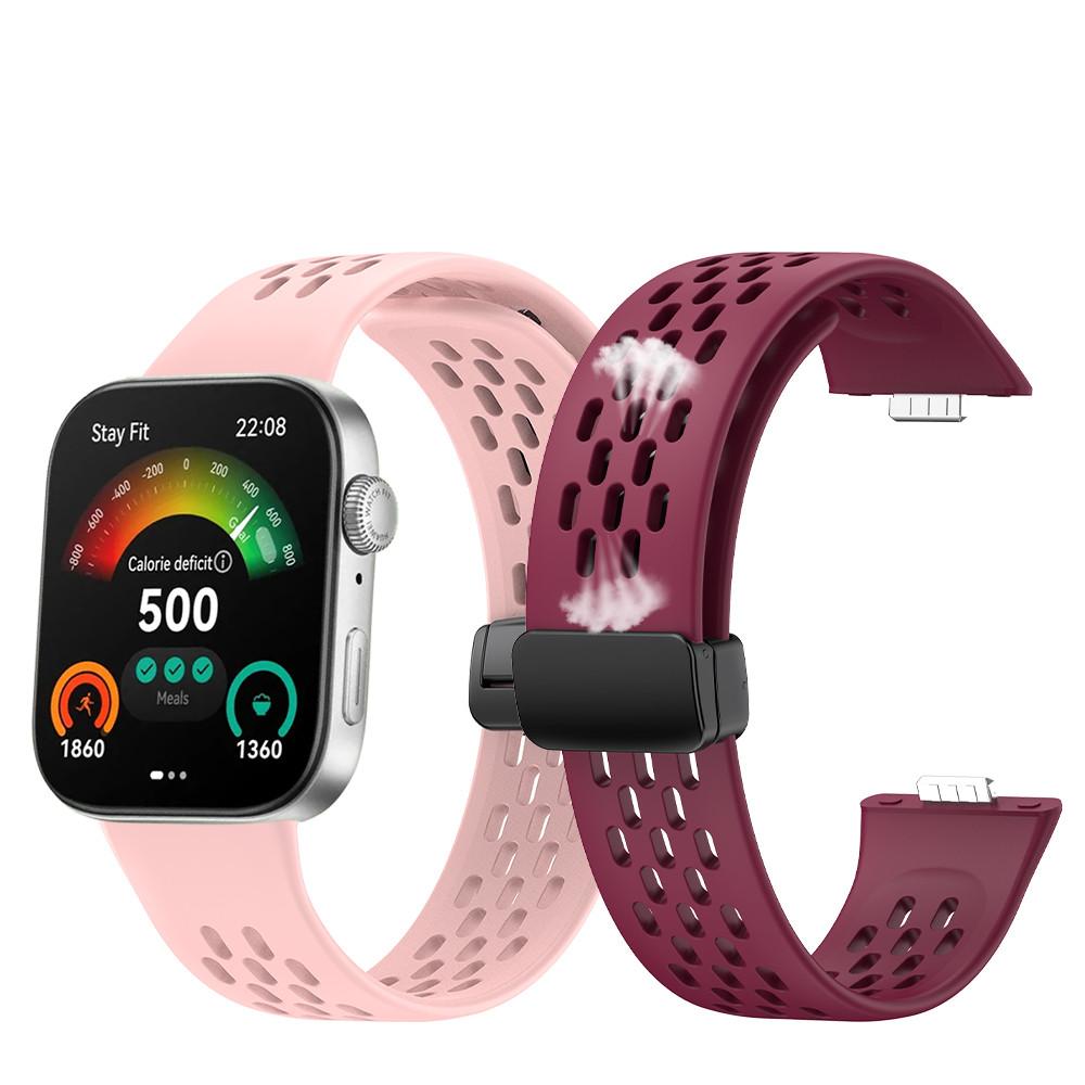 Silicone Strap For Huawei Watch Fit 3 Sport Hollow Breathable Band Magnetic Buckle Wristband For Huawei Fit 3 Fit3 Bracelet Belt