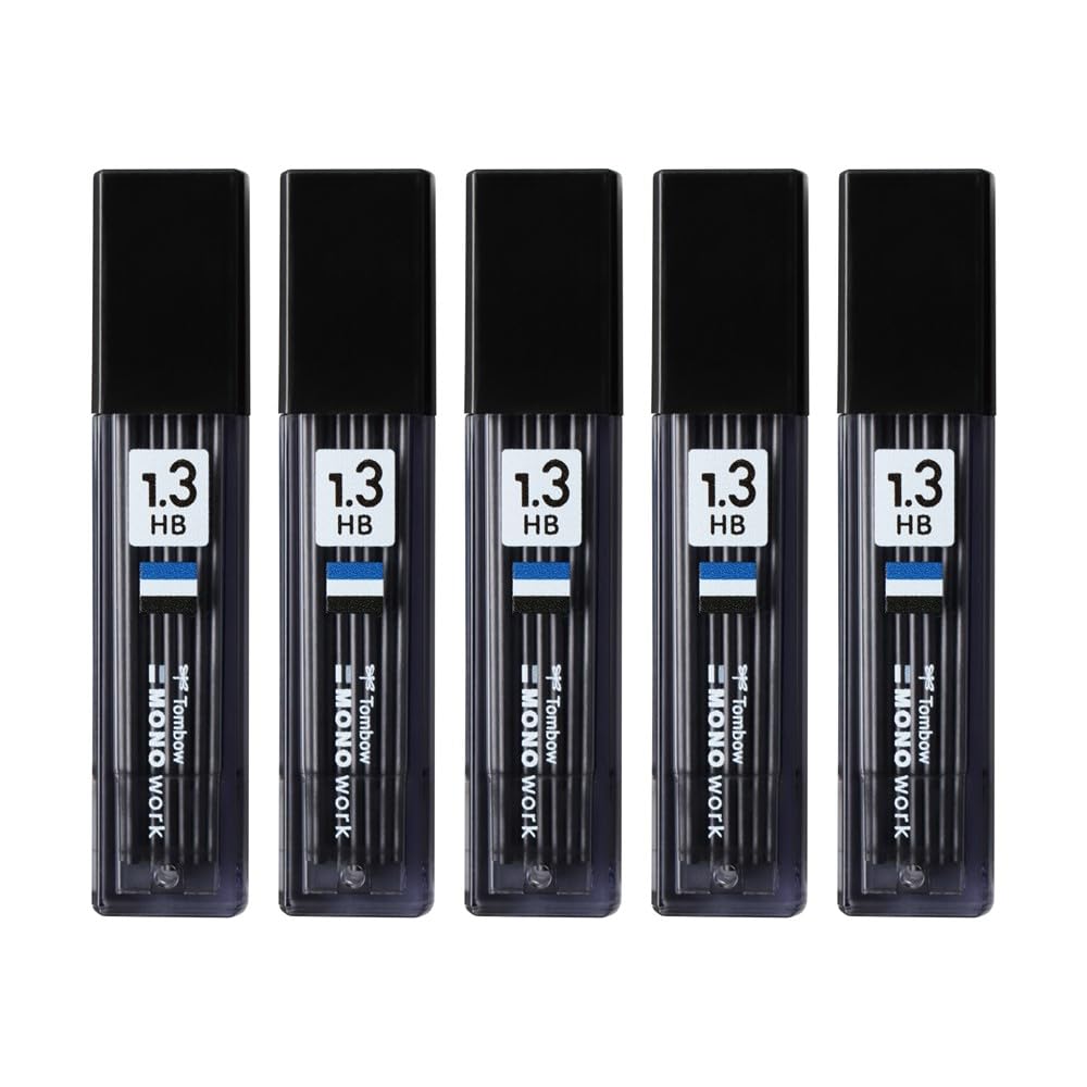 Механический карандаш Tombow Monowork, 5 стержней, 1,3 мм HB, Стержни, ECJ-121-5P чёрный