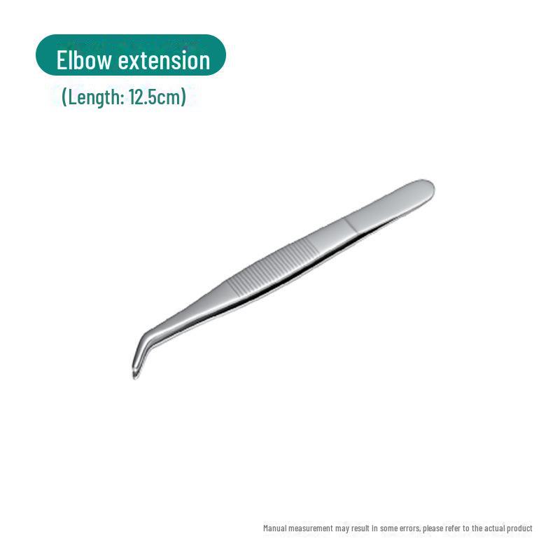 Silver Stainless Steel Non-Slip Tea Tweezers with Extended, Thickened Teeth