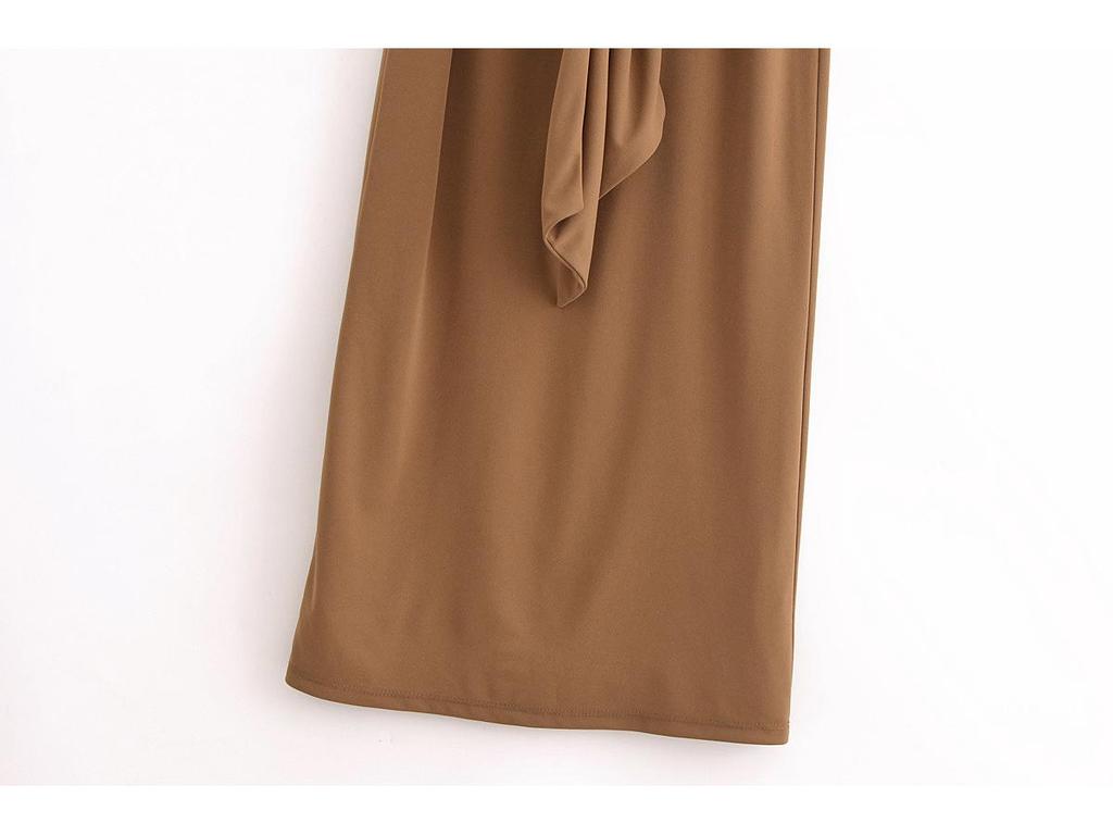 2024 Fall Women's Sleeveless Bow Midi Dress - European & American Style