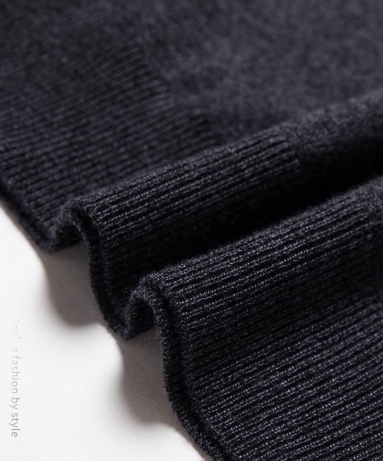 Men's Merino Wool Turn-Down Collar Sweater, Solid Color, Long-Sleeve, 2024 Autumn Collection