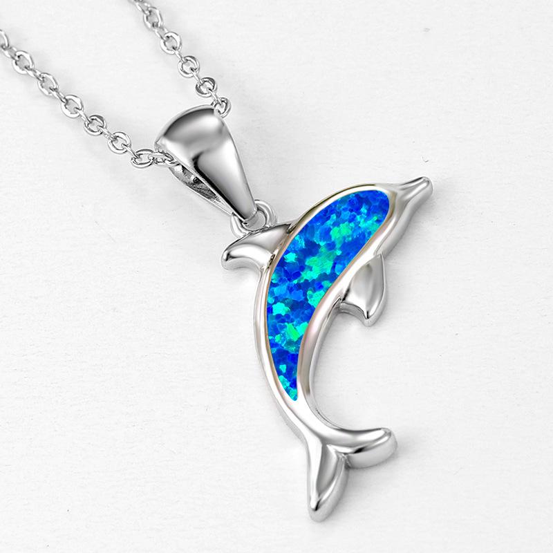 

Ocean Series Dolphin Pendant Simple Womens Versatile Necklace Collarbone Chain
