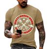 Men's Casual Short Sleeve T-Shirt Loose Fit Crew Neck Graphic Print Labor Day Workwear Top Comfortable Cotton Blend Fabric