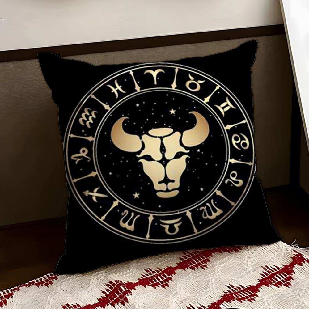 Luxury Twelve Constellation Cushion Cover Reversible Soft Durable Pillow Cover Home  Car MultiScene Use for Daily Comfort