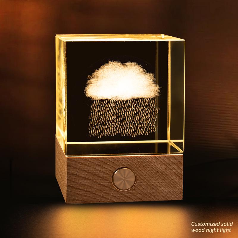 Starry Sky Cube Crystal Night Light: Creative Bedside Atmosphere Lamp